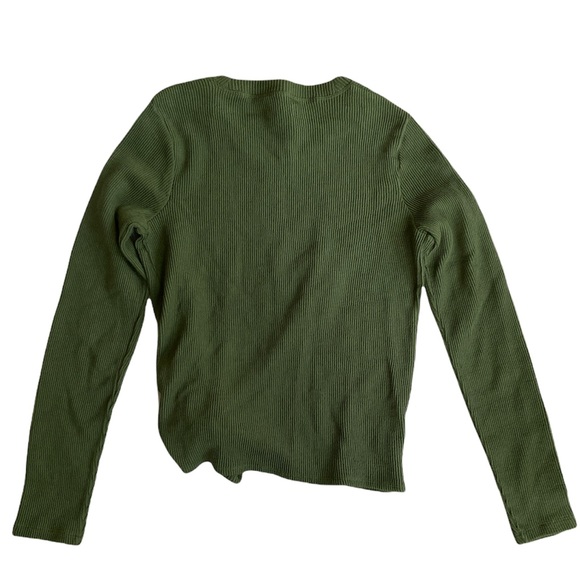 Madewell Texture & Thread Jacquard Knot-Front Top in Green Size Small NWT - Picture 3 of 8